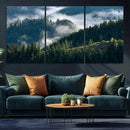 Misty Forest Hills Canvas Wall Art Print – Serene Evergreen by MyGreatCanvas | Canvas Wall Art Prints | Photo Prints & Wall Decor