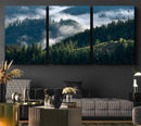 Misty Forest Hills Canvas Wall Art Print – Serene Evergreen by MyGreatCanvas | Canvas Wall Art Prints | Photo Prints & Wall Decor