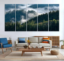 Misty Forest Hills Canvas Wall Art Print – Serene Evergreen by MyGreatCanvas | Canvas Wall Art Prints | Photo Prints & Wall Decor