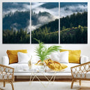 Misty Forest Hills Canvas Wall Art Print – Serene Evergreen by MyGreatCanvas | Canvas Wall Art Prints | Photo Prints & Wall Decor