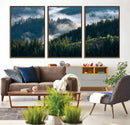 Misty Forest Hills Canvas Wall Art Print – Serene Evergreen by MyGreatCanvas | Canvas Wall Art Prints | Photo Prints & Wall Decor