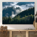 Misty Forest Hills Canvas Wall Art Print – Serene Evergreen by MyGreatCanvas | Canvas Wall Art Prints | Photo Prints & Wall Decor