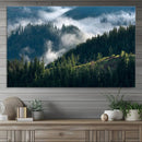 Misty Forest Hills Canvas Wall Art Print – Serene Evergreen by MyGreatCanvas | Canvas Wall Art Prints | Photo Prints & Wall Decor