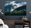 Misty Forest Hills Canvas Wall Art Print – Serene Evergreen by MyGreatCanvas | Canvas Wall Art Prints | Photo Prints & Wall Decor