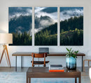 Misty Forest Hills Canvas Wall Art Print – Serene Evergreen by MyGreatCanvas | Canvas Wall Art Prints | Photo Prints & Wall Decor
