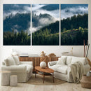 Misty Forest Hills Canvas Wall Art Print – Serene Evergreen by MyGreatCanvas | Canvas Wall Art Prints | Photo Prints & Wall Decor