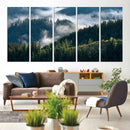 Misty Forest Hills Canvas Wall Art Print – Serene Evergreen by MyGreatCanvas | Canvas Wall Art Prints | Photo Prints & Wall Decor