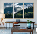 Misty Forest Hills Canvas Wall Art Print – Serene Evergreen by MyGreatCanvas | Canvas Wall Art Prints | Photo Prints & Wall Decor