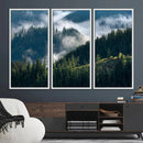 Misty Forest Hills Canvas Wall Art Print – Serene Evergreen by MyGreatCanvas | Canvas Wall Art Prints | Photo Prints & Wall Decor