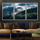 Misty Forest Hills Canvas Wall Art Print – Serene Evergreen by MyGreatCanvas | Canvas Wall Art Prints | Photo Prints & Wall Decor