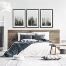 Pine Tree Foggy Forest Triptych. Nordic Wall Decor by Wall Art Set