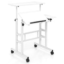 Mobile Standing up Desk Adjustable Computer Desk Tilting Workstation-Walnut by DirectDeals
