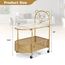 2-Tier Mobile Glass Coffee Table with Bear Pattern by LJGDeals