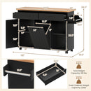 Mobile Kitchen Island Table with Trash Bag Storage for Dining Room by LJGDeals