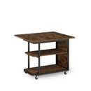 Mobile Side Table with Foldable Swivel Top and 2-Tier Shelf by LJGDeals