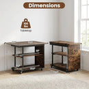 Mobile Side Table with Foldable Swivel Top and 2-Tier Shelf by LJGDeals
