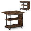 Mobile Side Table with Foldable Swivel Top and 2-Tier Shelf by LJGDeals