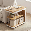 Mobile Side Table with Foldable Swivel Top and 2-Tier Shelf by LJGDeals