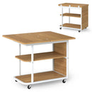 Mobile Side Table with Foldable Swivel Top and 2-Tier Shelf by LJGDeals
