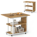 Mobile Side Table with Foldable Swivel Top and 2-Tier Shelf by LJGDeals