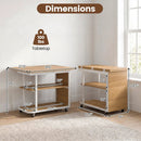 Mobile Side Table with Foldable Swivel Top and 2-Tier Shelf by LJGDeals