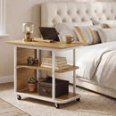 Mobile Side Table with Foldable Swivel Top and 2-Tier Shelf by LJGDeals