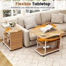Mobile Side Table with Foldable Swivel Top and 2-Tier Shelf by LJGDeals