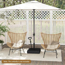 Mobile Patio Umbrella Base Water Sand Fillable Market Table Umbrella Stand with 3 Wheels-Black by LJGDeals
