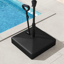 Mobile Patio Umbrella Base Water Sand Fillable Market Table Umbrella Stand with 3 Wheels-Black by LJGDeals