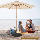 Mobile Patio Umbrella Base Water Sand Fillable Market Table Umbrella Stand with 3 Wheels-Black by LJGDeals