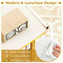 Mobile Side Table 2-Tier Rolling End Table with Open Shelves & Golden Trimmed Edges-White by LJGDeals