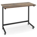 Mobile Side Table Rolling Laptop Desk Cart with Tablet Slot-Rustic Brown by LJGDeals