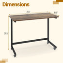 Mobile Side Table Rolling Laptop Desk Cart with Tablet Slot-Rustic Brown by LJGDeals