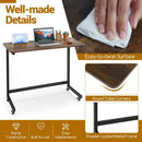 Mobile Side Table Rolling Laptop Desk Cart with Tablet Slot-Rustic Brown by LJGDeals