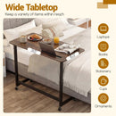 Mobile Side Table Rolling Laptop Desk Cart with Tablet Slot-Rustic Brown by LJGDeals