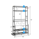 Mobile Sports Equipment Organizer with Golf Bags Storage and Club Rack by DirectDeals