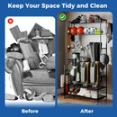 Mobile Sports Equipment Organizer with Golf Bags Storage and Club Rack by DirectDeals