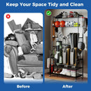 Mobile Sports Equipment Organizer with Golf Bags Storage and Club Rack by LJGDeals