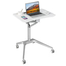 Mobile Standing Laptop Desk with Tablet Holder and 4 Rolling Casters-White by LJGDeals