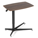 Height Adjustable Mobile Standing Desk with Lockable Wheels-Brown by LJGDeals