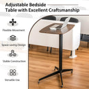 Height Adjustable Mobile Standing Desk with Lockable Wheels-Brown by LJGDeals