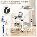 Mobile Standing Desk with Adjustable Height and Wheels by DirectDeals