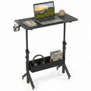 Mobile Standing Desk with Adjustable Height and Wheels by LJGDeals