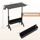 Mobile Standing Desk with Adjustable Height and Wheels by LJGDeals