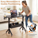 Mobile Standing Desk with Adjustable Height and Wheels by LJGDeals