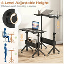 Mobile Standing Desk with Adjustable Height and Wheels by LJGDeals
