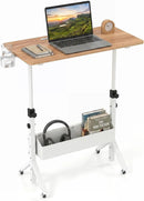 Mobile Standing Desk with Adjustable Height and Wheels by LJGDeals