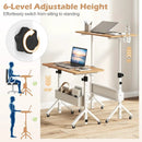 Mobile Standing Desk with Adjustable Height and Wheels by LJGDeals