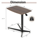 Height Adjustable Mobile Standing Desk with Lockable Wheels-Brown by LJGDeals