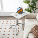 Mobile Standing Laptop Desk with Tablet Holder and 4 Rolling Casters-White by LJGDeals